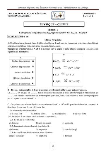 BAC blanc PC Série D 2024 Korhogo BY TEHUA