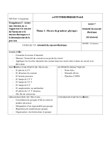 4 Intensite du courant electrique