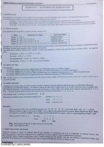 Cours et exercices corrigés d'Electronique numérique