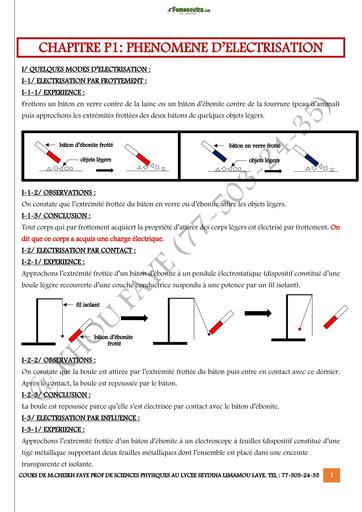 Fascicule DE cours de physique 2nde C BY TEHUA