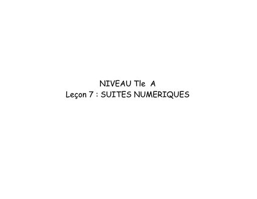 6 FICHE DE COURS APC MATHS Tle A1&2 L6 Suites numériques BY TEHUA