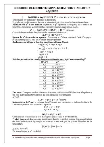 BROCHURE DE CHIMIE Tle Chimie minérale by Tehua