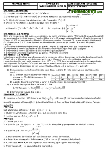 Devoir 6 de maths niveau Terminale G2