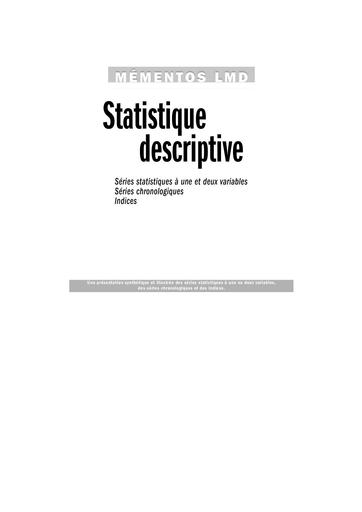 Maths sup mementos Stat descriptive by Tehua