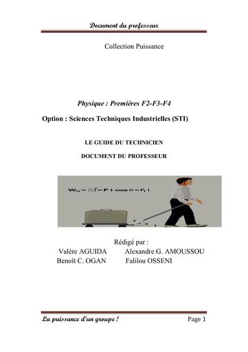 Fiche professeur 1ère technique option STI by Tehua