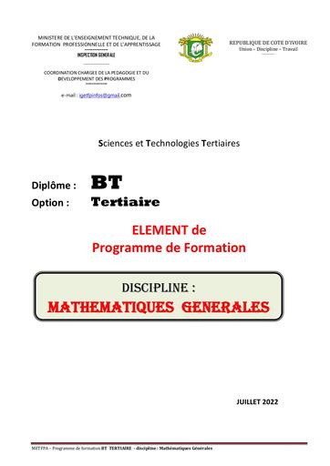 BT tertiaire Maths Gles revisé 2022 by tehua