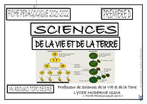 Fiche pedagogique 1ere D 2021 2022 SVT by Tehua