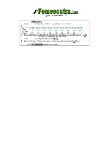 Corrigé TP 3 Statistique maths niveau 3eme