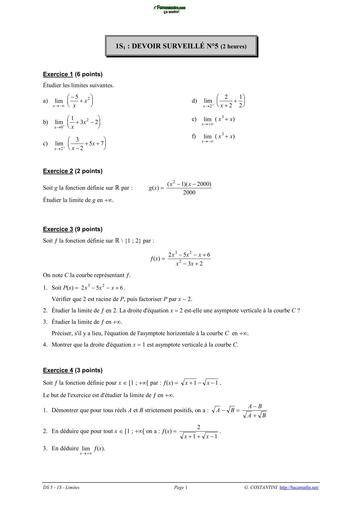 DEVOIR DE MATHS NIVEAU Tle D 2026 TRIM 1 BY TEHUA