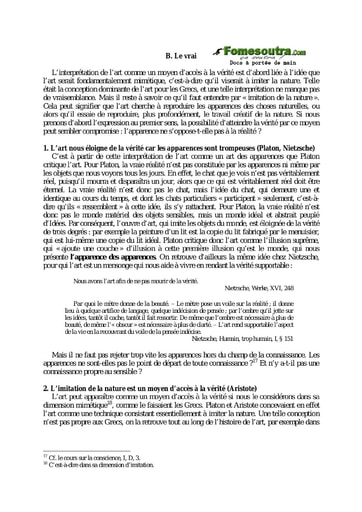 Le vrai de l'art - Cours de philo