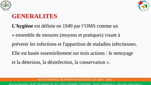 INFAS COURS HYGIENE ET ASSAINISSEMENT DU MILIEU BY TEHUA