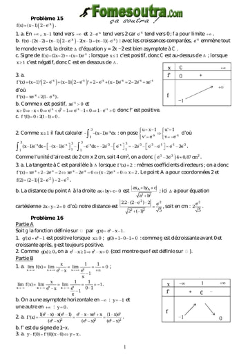 Corrigé TP 4 Fonction Exponentielle Népérienne - Terminale Scientifique