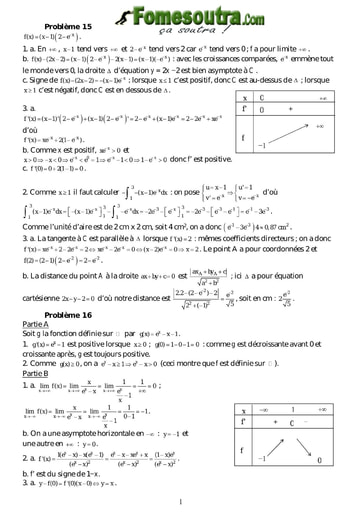 Corrigé TP 4 Fonction Exponentielle Népérienne - Terminale Scientifique