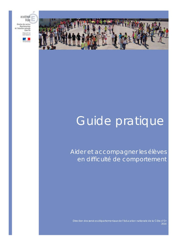 Aider et accompagner les élèves en difficulté de comportement - Guide pratique