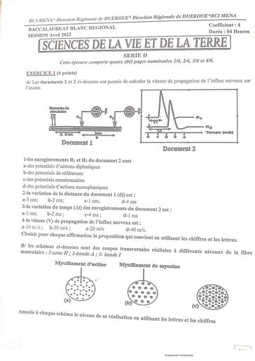 SVT BAC blanc D sujet+barème Duekoue 2023 by Tehua