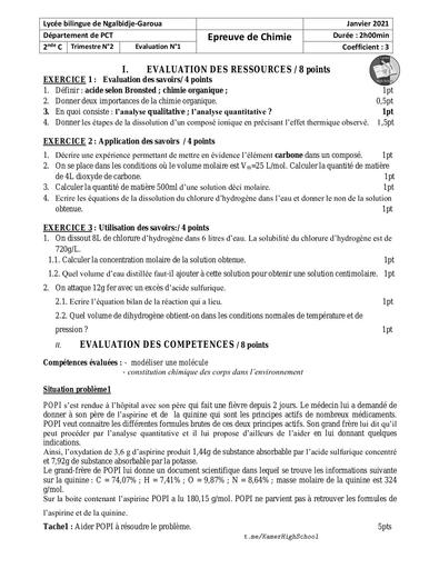 LycéeBNgalbidje Chimie 2ndeC T2E2 2022