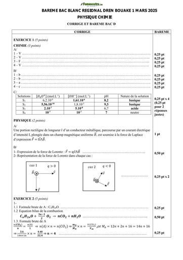 BAC BLANC REGIONAL MARS 2025 DREN BOUAKE 1 PC SERIE D CORRIGE BY TEHUA