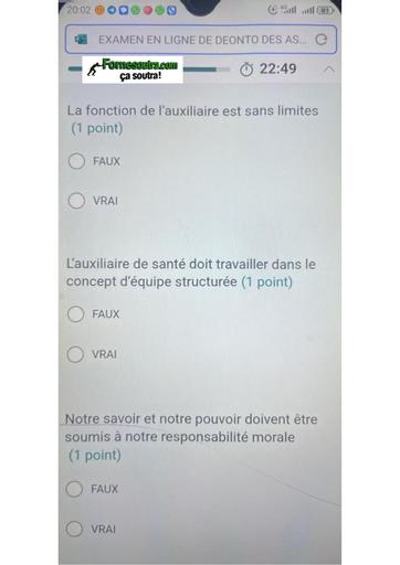 INFAS compo en ligne ABIDJAN AS1 2026 déontologie BY TEHUA
