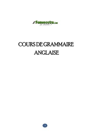 COURS DE GRAMMAIRE ANGLAISE BY TEHUA