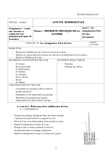 FICHE 7 Les changements d'état de l'eau  SPOdocx