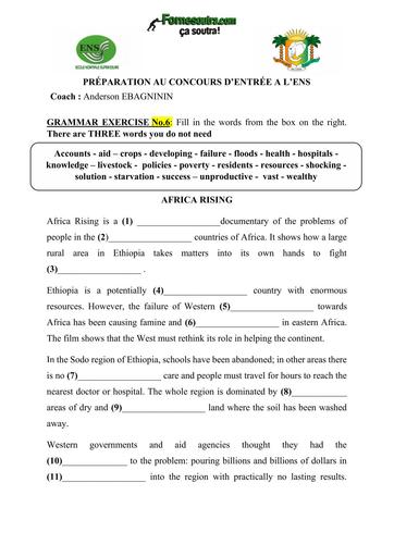 PREPA ENS ANGLAIS Grammar Exercise N°6 (Prépa ENS) by TEHUA