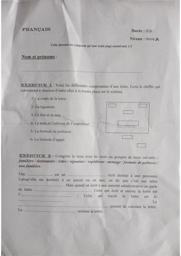 Sujet de Français 6ieme by Tehua