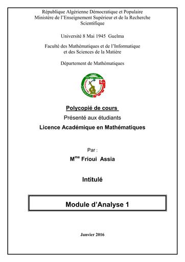 Cours2 Analyse 1 by TEHUA