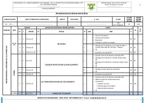 Progression  CMI 3BT  ELECTRONIQUE  2 HEURES