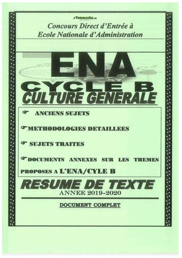 DOC CONCOURS ENA CYCLE B CULTURE GENERALE BY TEHUA