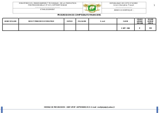 PROGRESSION COMPTABILITE 3 BT SB