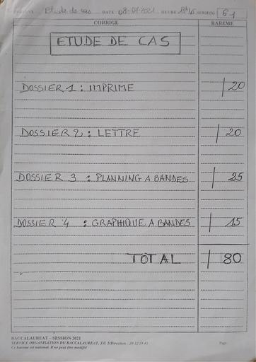 Barême Etude de Cas bac G1 2021 by Tehua