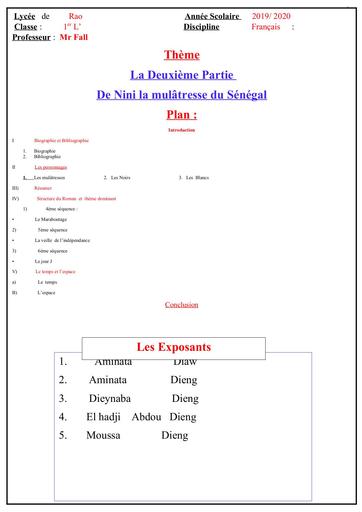 Exposé nini la mulatresse deuxieme partie by Tehua