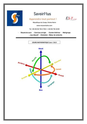 DOC SAVOIR TOUT MATHS 1ière C&D BY TEHUA