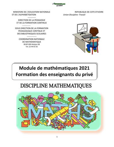 Module de formation Apc MATHS 2021