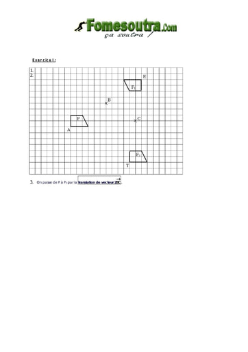 Corrigé TP 1 Translation et vecteurs maths niveau 3eme