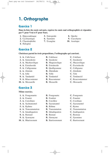 Tests Psychotechniques   Corrigés