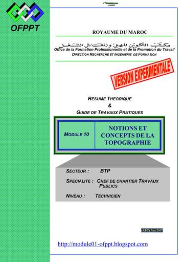 Modules 10 notions et concepts de la topographie btp BY TEHUA