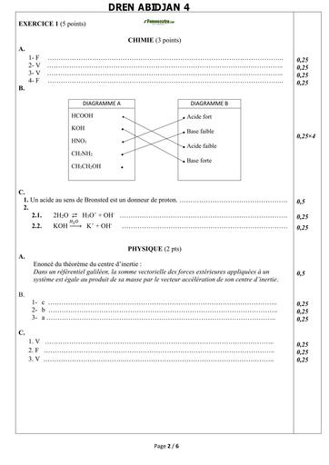 BAC blanc régional 2025 dren Abidjan 4 PHYSIQUE CHIMIE CORRIGE ET BAREME serie D BY TEHUA