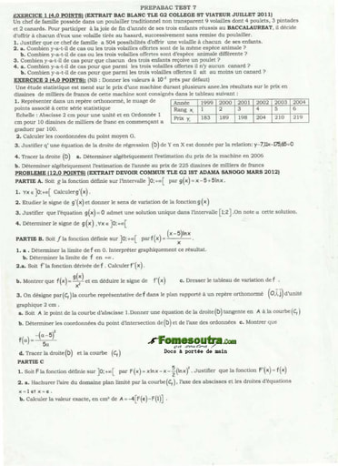 Sujet de Maths BAC blanc série G2 IST ADAMA SANOGO 2012