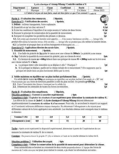 LycéeCAbongMbang Phys 2ndeC CC4 2023