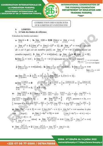 CORRECTION D'EXERCICES LIMITES ET CONTINUTE BY TEHUA