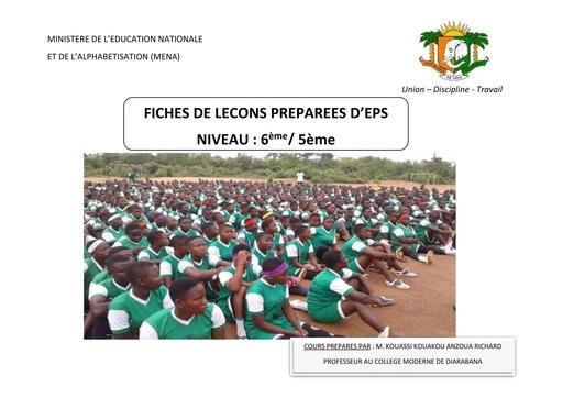 FICHES DE Leçons PREPAREES EPS 6ème 5ème by TEHUA