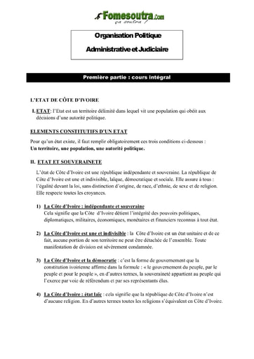 Organisation Politique et Judiciaire de la Cote d'Ivoire - OPAJ