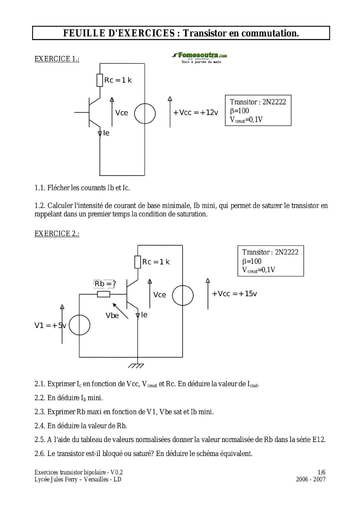 TD (1) Transistor en commutation - ESATIC