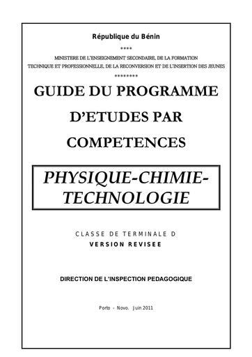 Programme APC physique et chimie TLE CD by SO