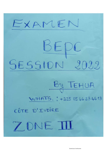 Examen Bepc session 2022 zone 3 by M Tehua