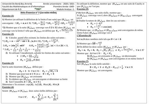 Serie N°3 Analyse 1 L1 MI BY TEHUA