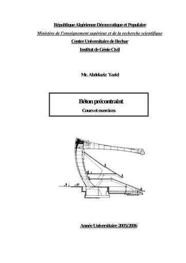 Béton précontraint - Cours et exercices - Génie Civil