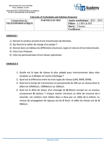 COMPO DE TELEINFORMATIQUE