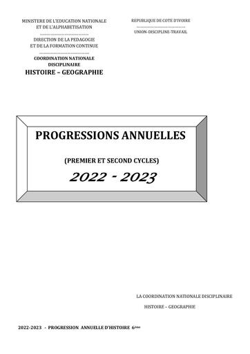 HIST GEO Progression 2022 2023